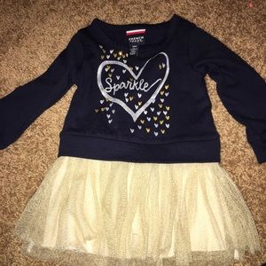 Black Sparkle Dress with Gold Glitter Skirt